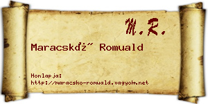 Maracskó Romuald névjegykártya
